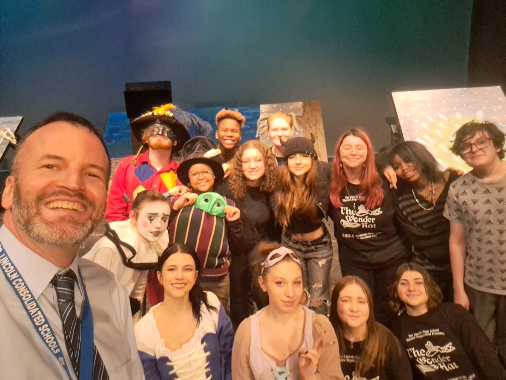 Superintendent Jansen with LHS Theater Department Students