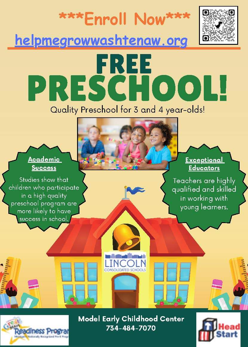 Enroll Now Free Preschool www.helpmegrowwashtenaw.org