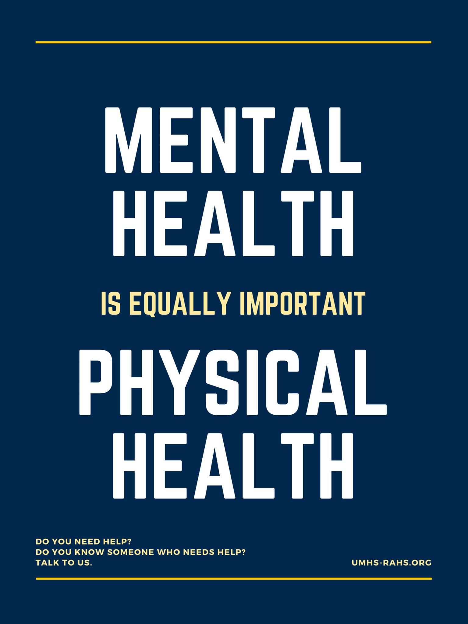 Mental Health is equally important as physical health